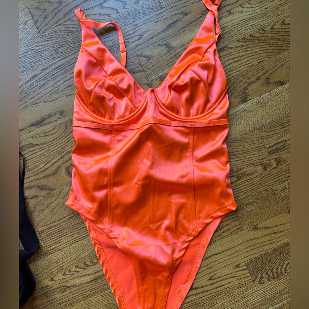 Neon orange bodysuit